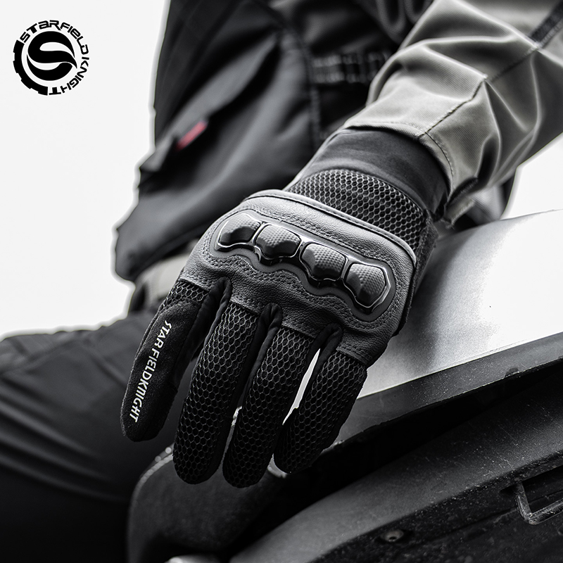 Motorcycle Gear Mesh - 스타 필드 나이트 블랙 오토바이 장갑